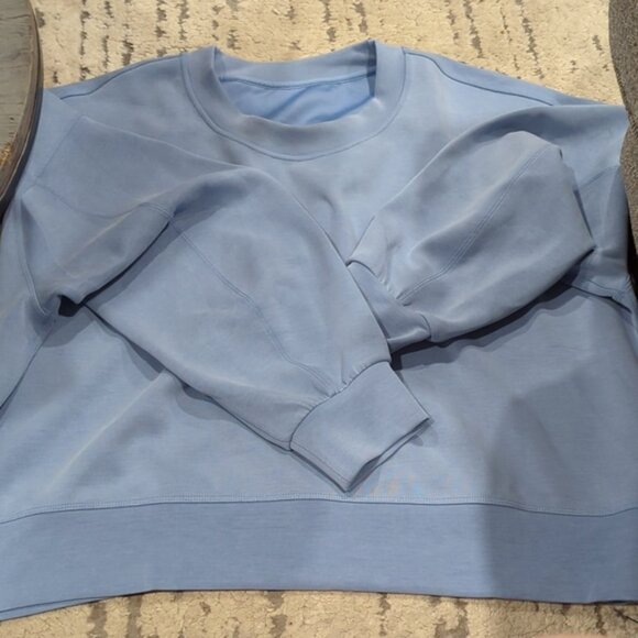 Lululemon Softstreme Perfectly Oversized Cropped Crew Utility Blue - Picture 7 of 9